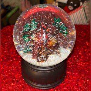 Old World Christmas Red Cardinals Snow Globe